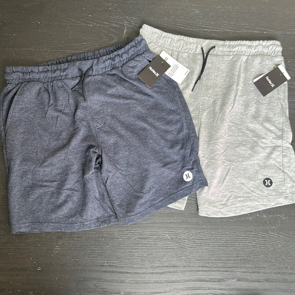 Hurley Men's Loungewear Shorts Large 2 Pack Grey/Blue